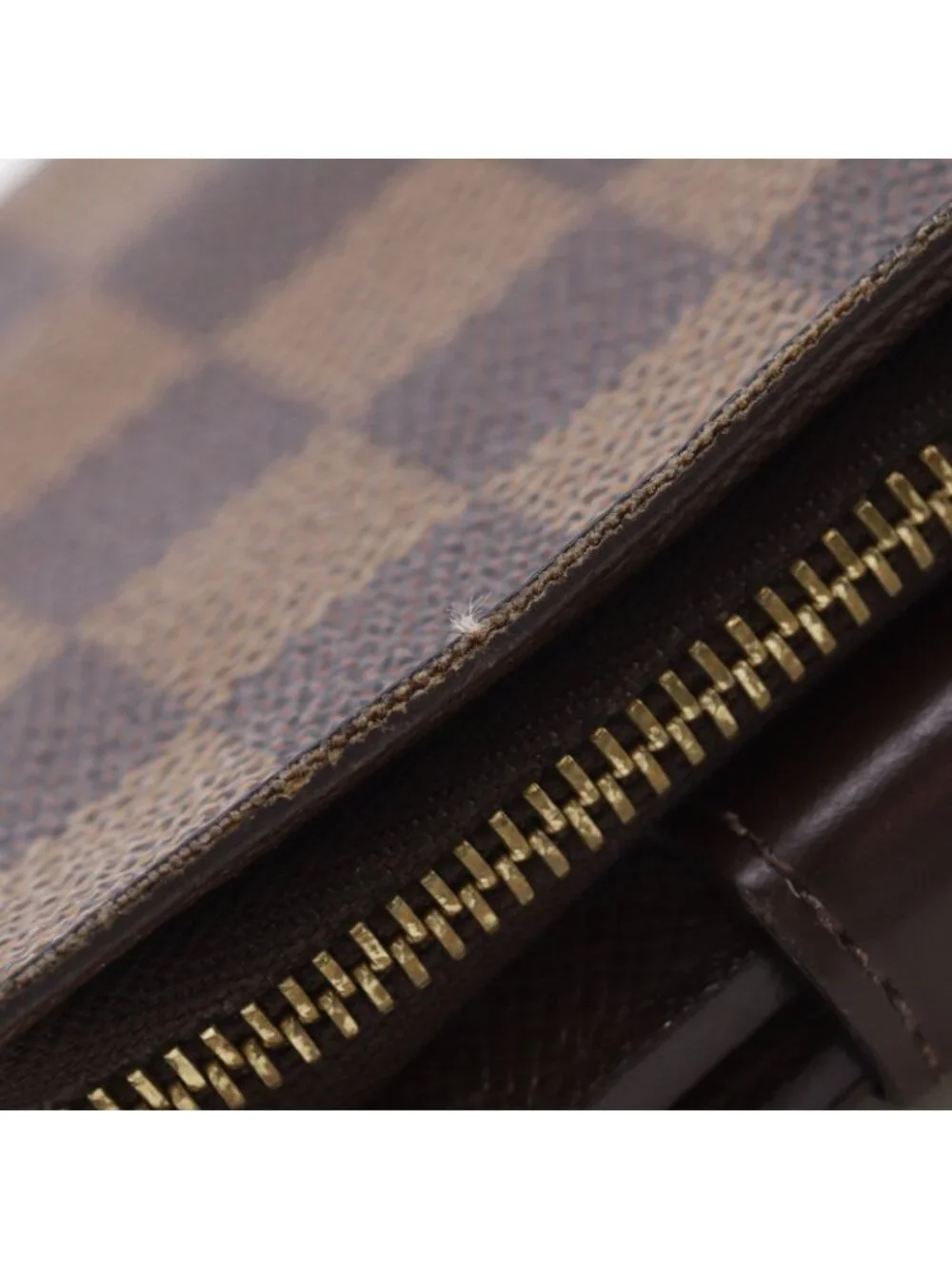Louis Vuitton Compact Zip Damier Canvas Brown Bifold Wallet
